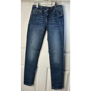 Miss Me Jeans Women's Size 26/31 Denim Relaxed Skinny Low Rise Bling Pockets